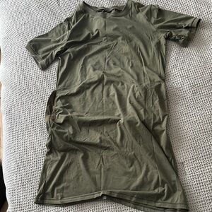 Soft Olive Green T-Shirt Dress
